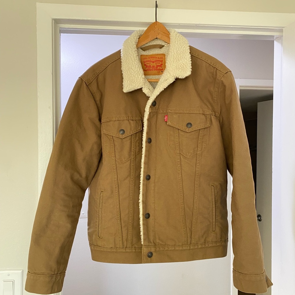 Levi's Men's Tan Sherpa-Lined Jacket